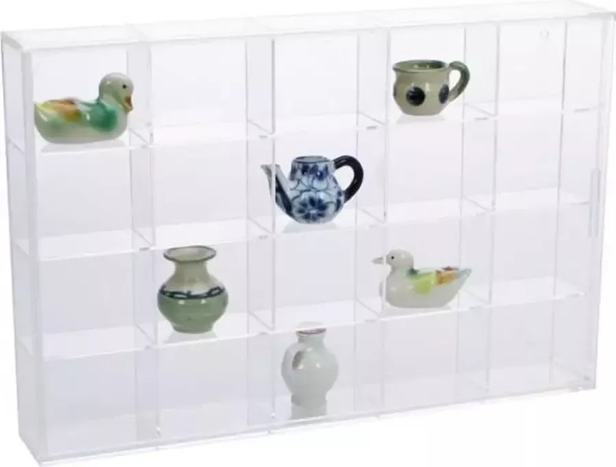 Safe Acrylglas vitrine kast met 20 vakken van 5 x 4 5 x 3 5 cm vitrine: 30 x 20 x 4 5 cm
