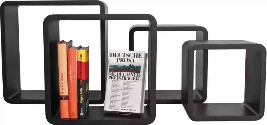 Safe Elegante kubusplank zwart 31 x 31 x 19 5 cm