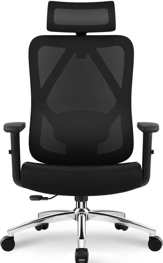 Saikefy Bureaustoel Ergonomische Bureaustoel voor Volwassenen 3D Lendensteun Opklapbare Armleuningen Vergrendelbare Rugleuning Max. Kanteling 135° Max. Belasting 200 kg Zwart