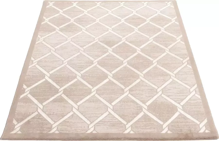 Salery Home Vloerkleed laagpolig vloerkleed antistatisch lichtdicht tpijt beige 120X170 cm