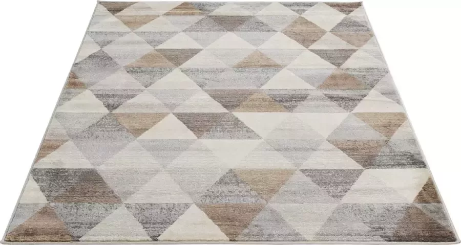 Salery Home Vloerkleed- modern laagpolig vloerkleed geodriehoek patroon bruin 80x150 cm - Foto 2