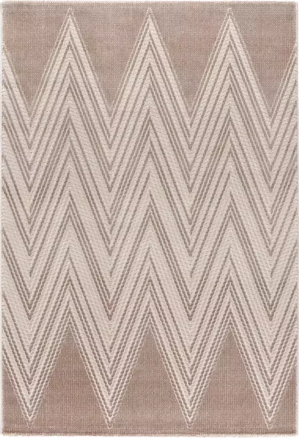Salery Home Vloerkleed- modern laagpolig vloerkleed Luxury tapijt beige geodriehoek patroon 160x2300 cm