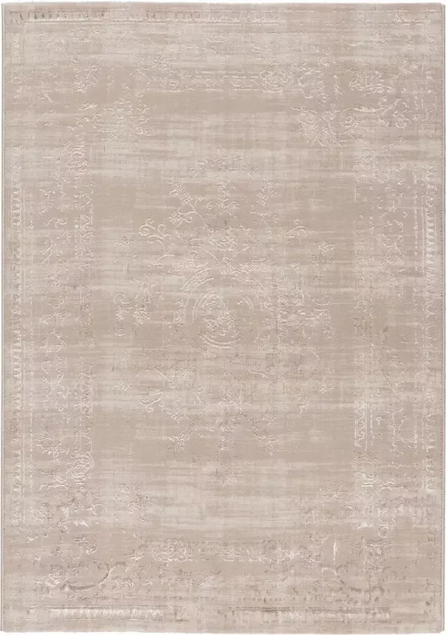 Salery Home Vloerkleed- modern laagpolig vloerkleed tapijtenloods Lara beige geodriehoek patroon 80x300 cm