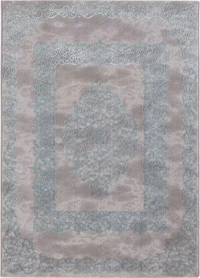 Salery Home Vloerkleed- modern laagpolig vloerkleed tapijtenloods Lara blauw geodriehoek patroon 160x230 cm - Foto 1
