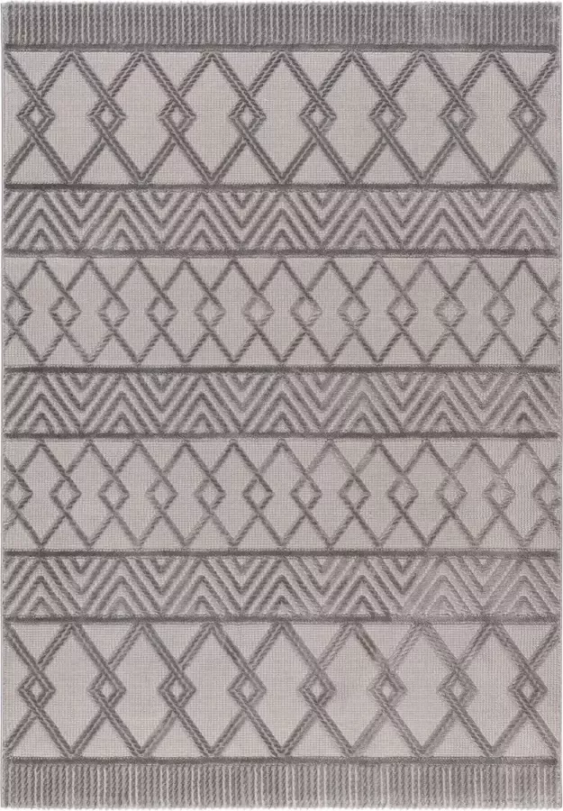 Salery Home Vloerkleed- modern laagpolig vloerkleed tapijtenloods Luxury grijs geodriehoek patroon 120x170 cm - Foto 9