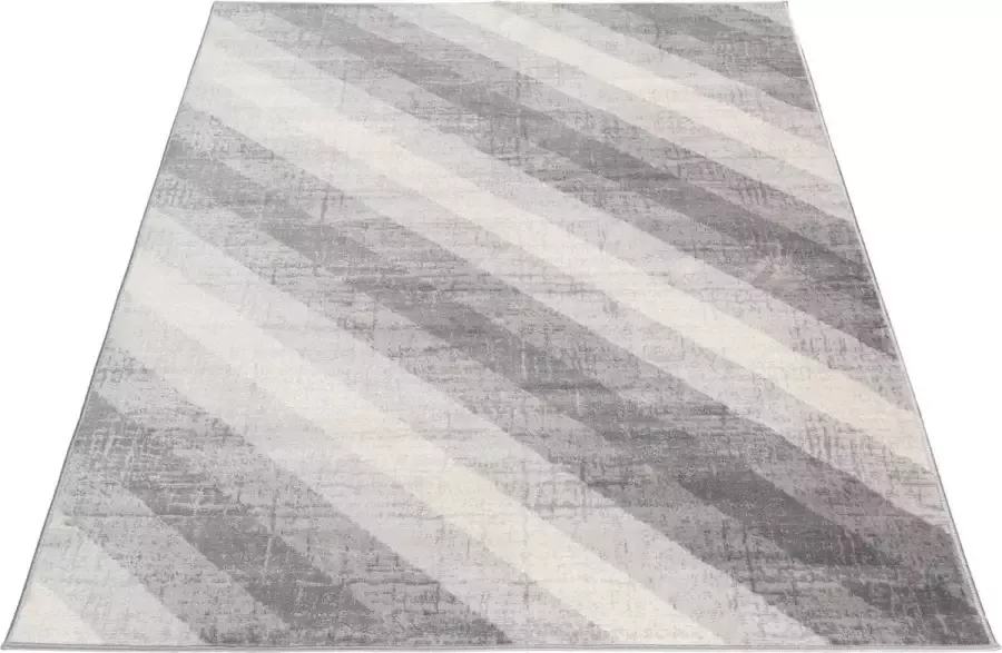 Salery Home SEHRAZAT Vloerkleed- modern laagpolig vloerkleed tapijtenloods Montana grijs geodriehoek patroon 80x150 cm - Foto 3