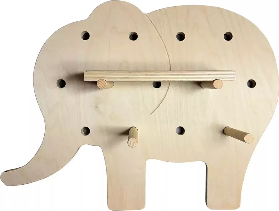 Salt & Sugar Pegboard Wandplank Olifant Babykamer Kinderkamer Kapstok