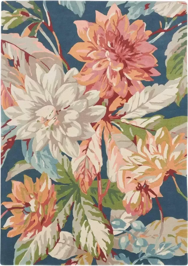 Sanderson Dahlia & Rosehip Teal 50608 Vloerkleed 170x240 Rechthoek Laagpolig Tapijt Klassiek Meerkleurig