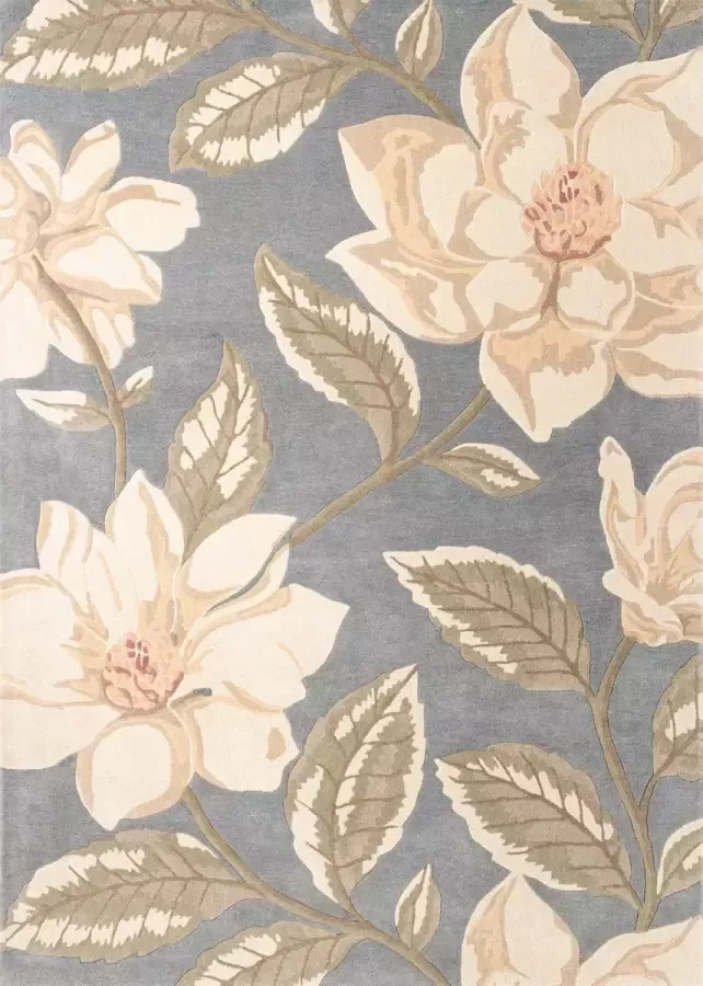 Sanderson Grandiflora Grey 145604 Vloerkleed 140x200 Rechthoek Laagpolig Tapijt Klassiek Meerkleurig