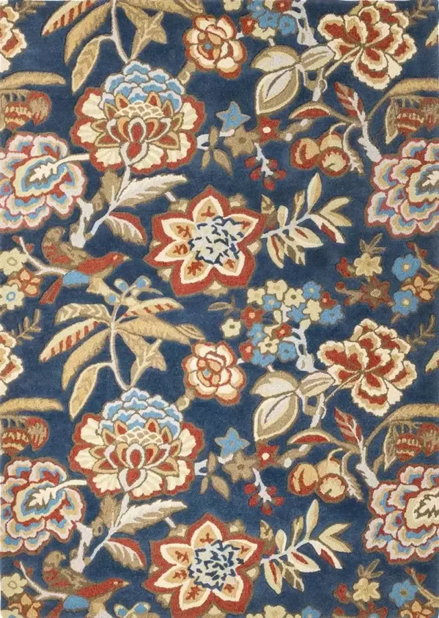 Sanderson Indra Ink Ruby 145808 Vloerkleed 200x280 Rechthoek Laagpolig Tapijt Klassiek Meerkleurig