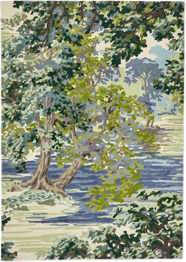 Sanderson Ancient Canopy Forest Green 146708 Vloerkleed 250 x 350 cm Green Rectangular Wool Dining room Living room Kitchen Floral Eclectic Modern