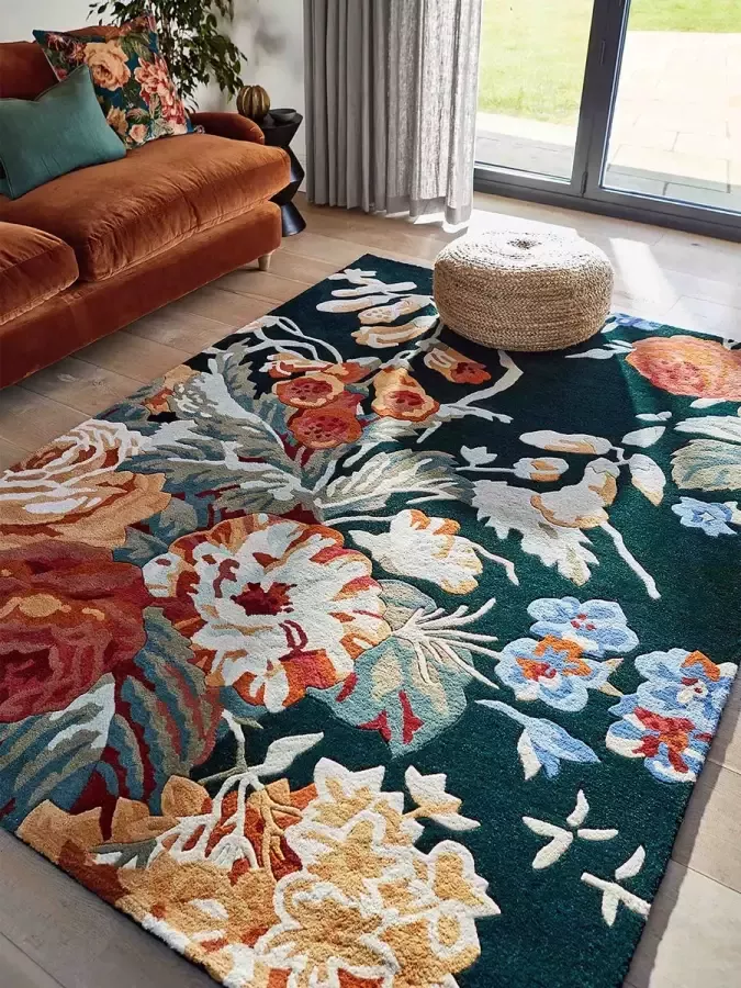 Sanderson Stapleton Park Navy Burnt Orange 45318 Vloerkleed 170x240 Rechthoek Laagpolig Tapijt Modern Meerkleurig - Foto 2