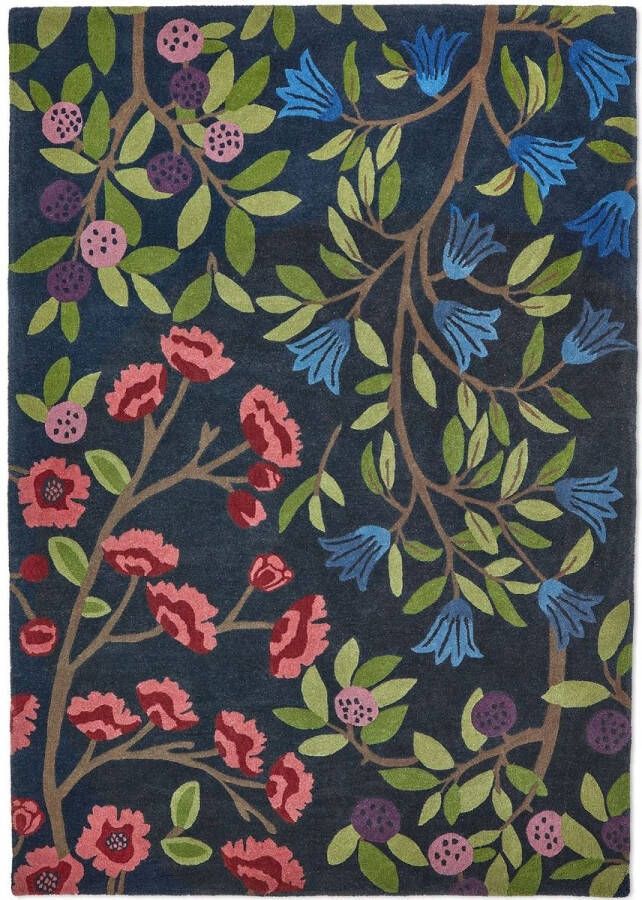 Sanderson Foraging Indigo 146618 Vloerkleed 200 x 280 cm Veelkleurigcolor Rectangular Round Wol Eetkamer Woonkamer Bloemen Eclectisch Modern - Foto 2