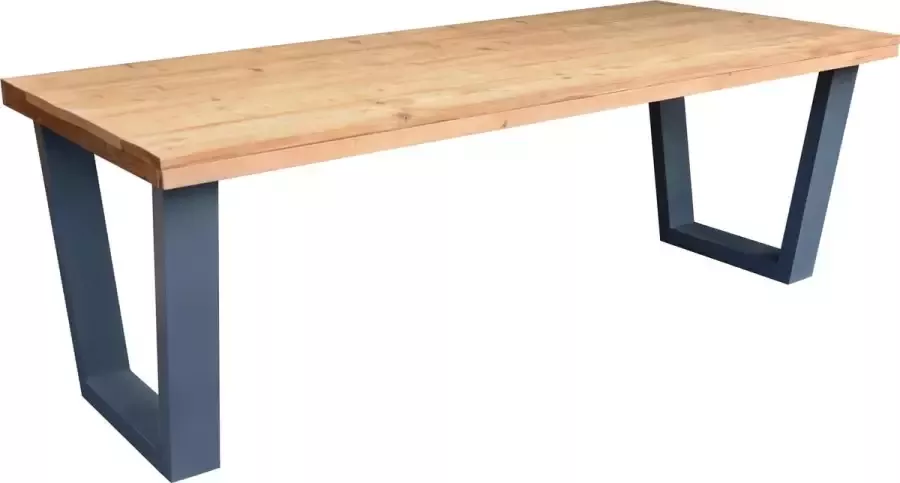 Sanderswoodworks Eettafel New York grijs industriële tafel V-poot 95 220cm eetkamertafel eettafel woonkamer eettafel hout