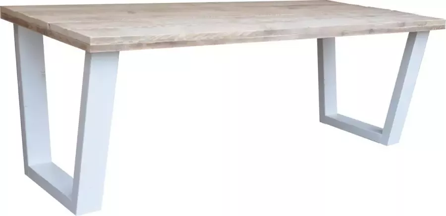 Sanderswoodworks Eettafel New York wit industriële tafel V-poot 90 180cm eetkamertafel eettafel woonkamer eettafel hout
