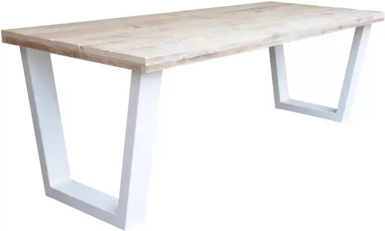 Sanderswoodworks Eettafel New York wit industriële tafel V-poot 90 220cm eetkamertafel eettafel woonkamer eettafel hout