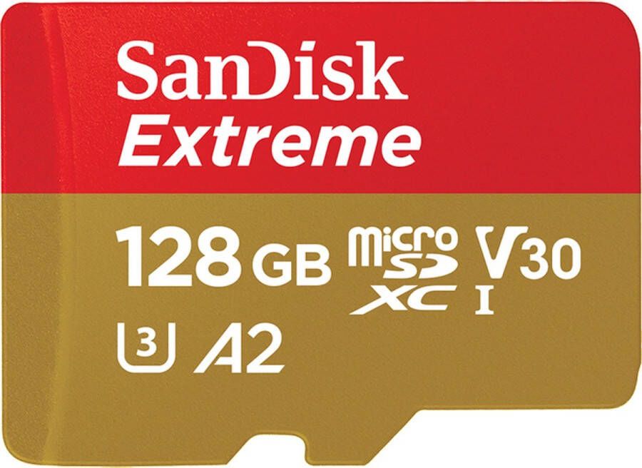 SanDisk EXTREME Geheugenkaart microSDXC 128 GB 190 90 MB s UHS-I U3 (SDSQXAA-128G-GN6AA)