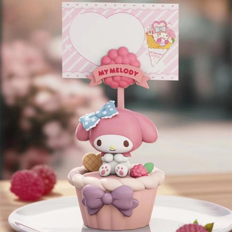 Sanrio My Melody Dessert Serie Decoratie Beeld – Kawaii Memo Houder Figurine – Bureau Accessoire & Cadeau voor Meisjes