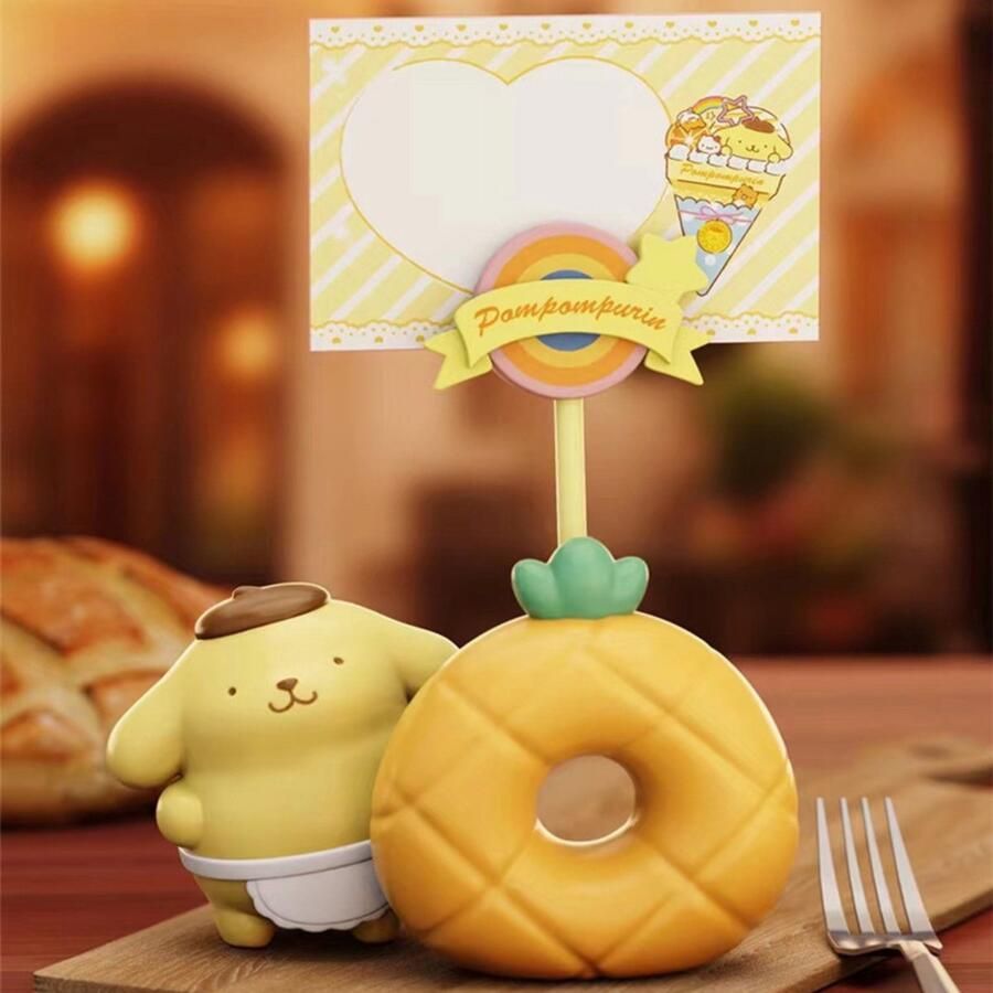 Sanrio Pompompurin Dessert Serie Decoratie Beeld – Kawaii Memo Houder Figurine – Bureau Accessoire & Cadeau voor Meisjes