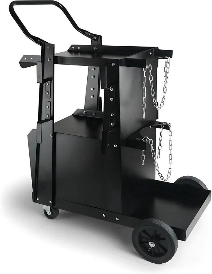 Sans margue Lastafel 2 schappen Laswagen Laskar Voor lasapparaten Lastrolley met 2 gasfleshouders max 120kg