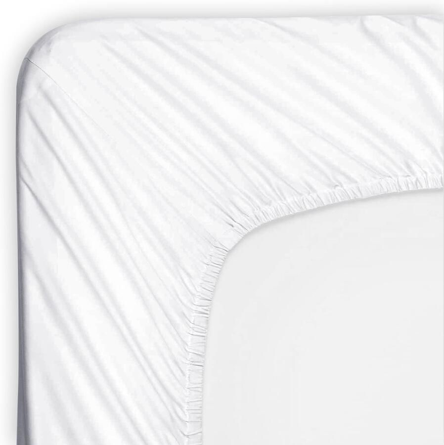 Saphira Luxe Hoeslaken Wit – 100% Geweven Katoen – 360° Stretch – Perfecte Pasvorm – Ademend & Zacht – 200x200 220cm+40 – Voor Boxspring Matras – Voor Waterbedmatras - Foto 2