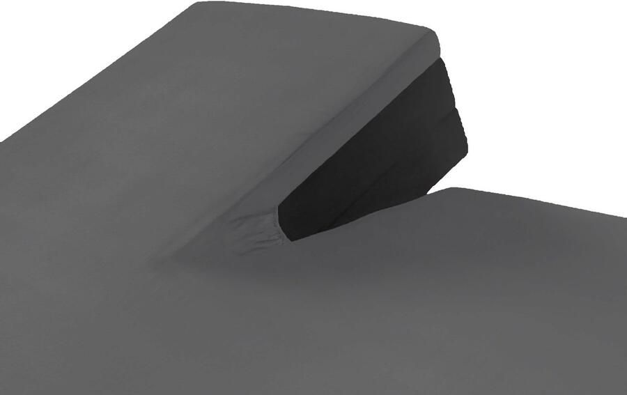 Saphira Luxe Splittopper Hoeslaken Donkergrijs – 100% Jersey Katoen – 180x200 220 cm – Split van 80 90cm – Zacht Ademend & Rekbaar – Voor Splittopper Matras – Perfecte Pasvorm - Foto 2