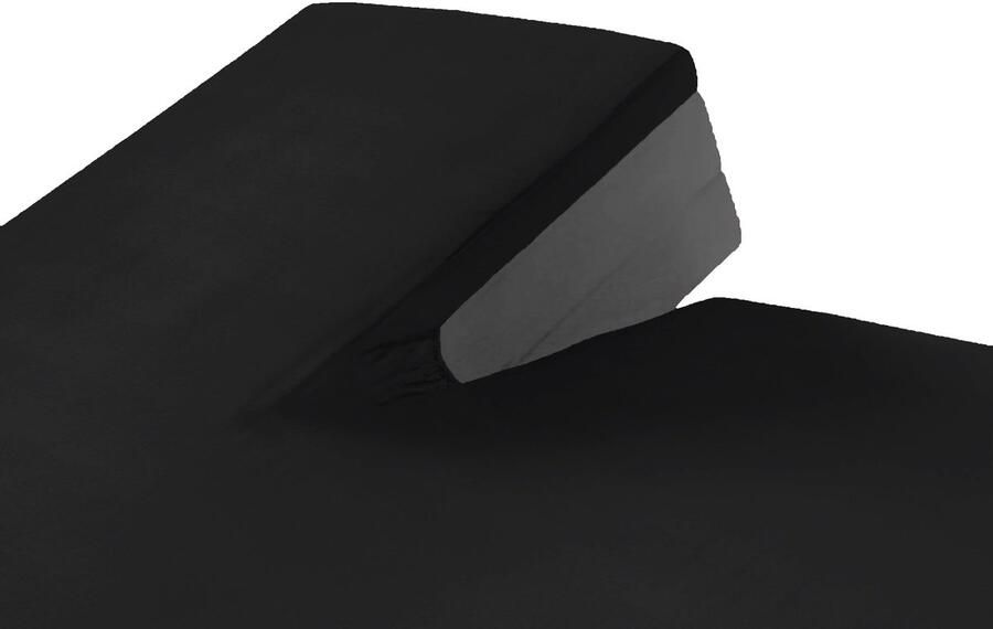 Saphira Luxe Splittopper Hoeslaken Zwart – 100% Jersey Katoen – 180x200 220 cm – Split van 80 90cm – Zacht Ademend & Rekbaar – Voor Splittopper Matras – Perfecte Pasvorm - Foto 2
