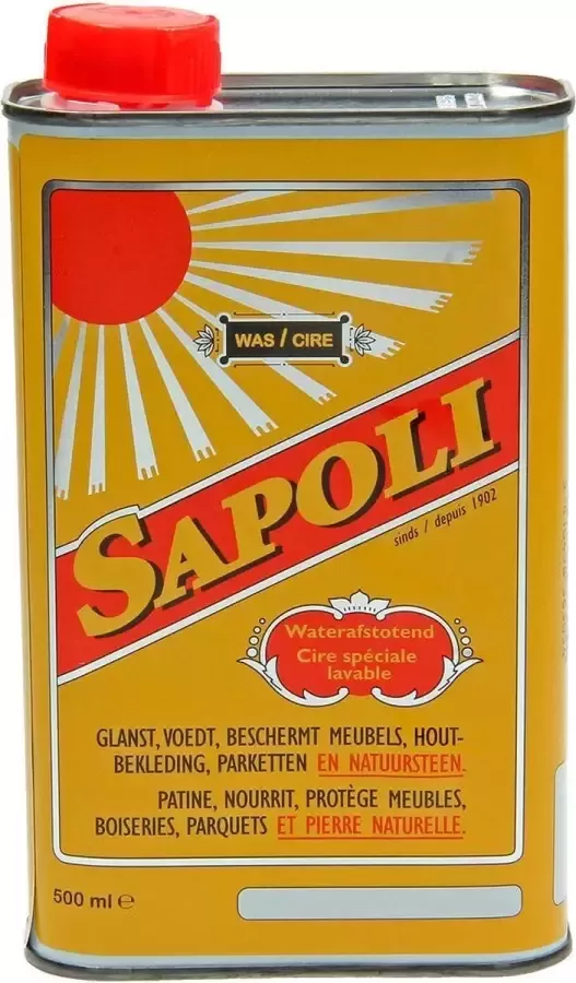 Sapoli Boenwas Wit WASBAAR 500ML WIT ERES 38305 verzorging van je parket houten meubelen linoleum tegels en natuursteen