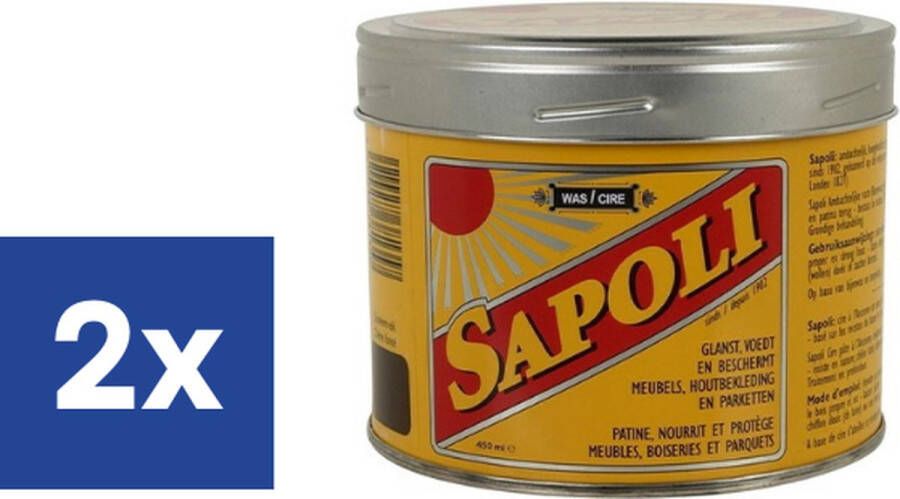 Sapoli Vaste boenwas Donkere Eik 2 x 450 ML meubelreiniger