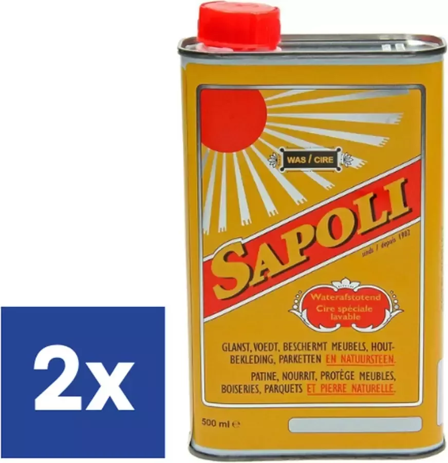 Sapoli waterafstotende Was boenwas Wit 2 x 500 ML