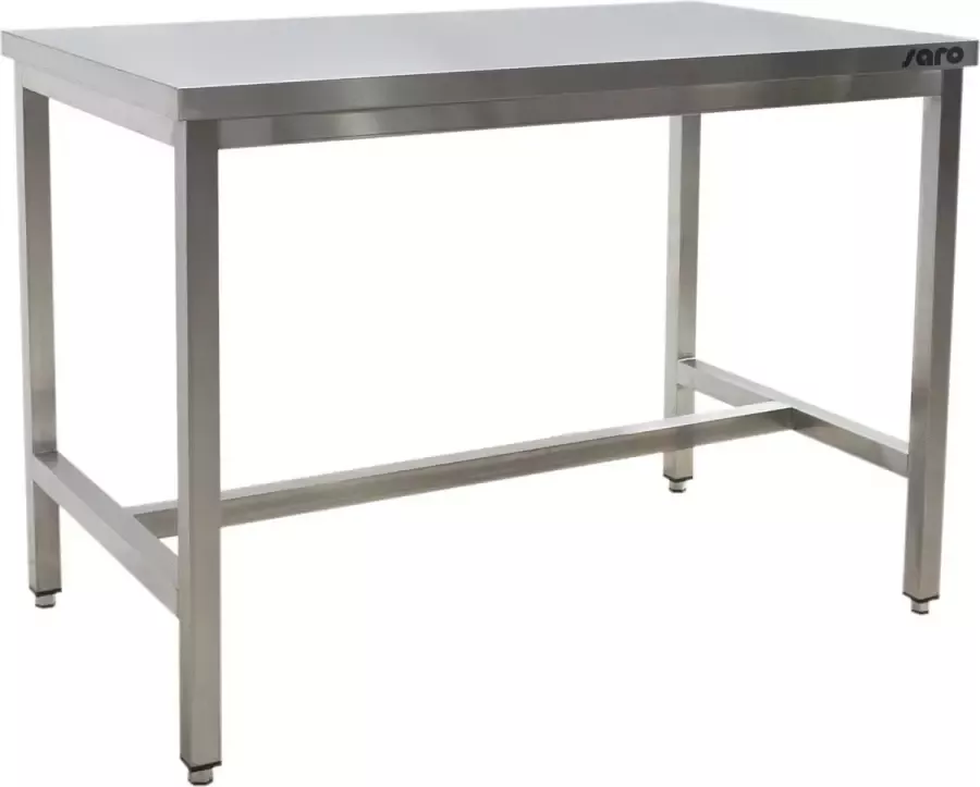 Saro Roestvrij stalen tafel met onderblad 700 mm diepte 61800 mm 700-1035