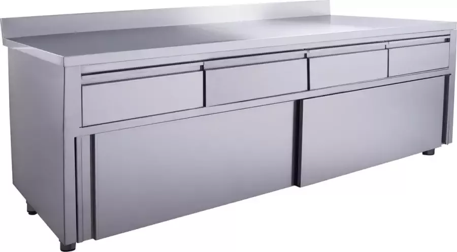 Saro Schuifdeurkast 4 Lades.1800x700mm Met Opstand 700-2320