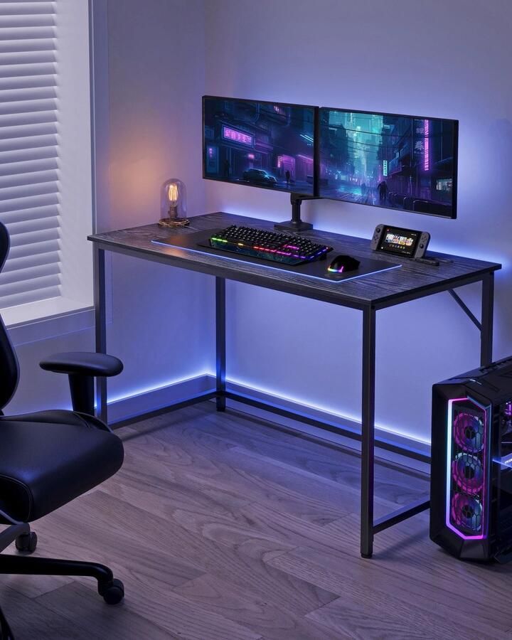 Sattire Compacte Computertafel 120x60 cm – Industrieel Design Bureau voor Kantoor of Studeerkamer