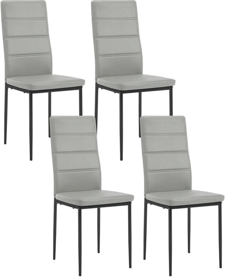 Sattire Eetkamerstoelen Set van 4 – Fluweel met Hoge Rug & Metalen Poten – Comfortabel voor Keuken of Woonkamer