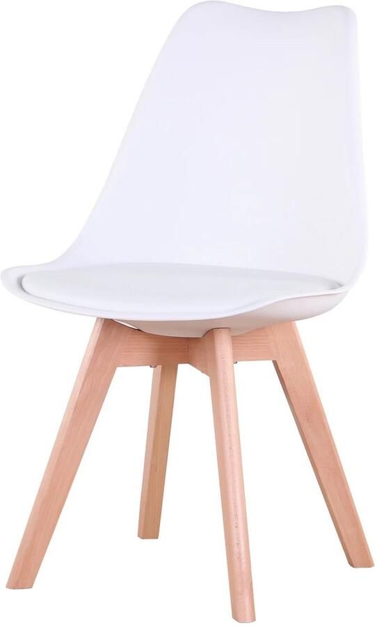 Sattire Eetkamerstoelen Set van 4 6 Met PU-gewatteerde Zitting en Beukenhouten Poten – Eetkamerstoelen Set van 6 – Eetkamertafel – Eettafel Met Stoelen – Eetkamerstoelen Met Armleuning