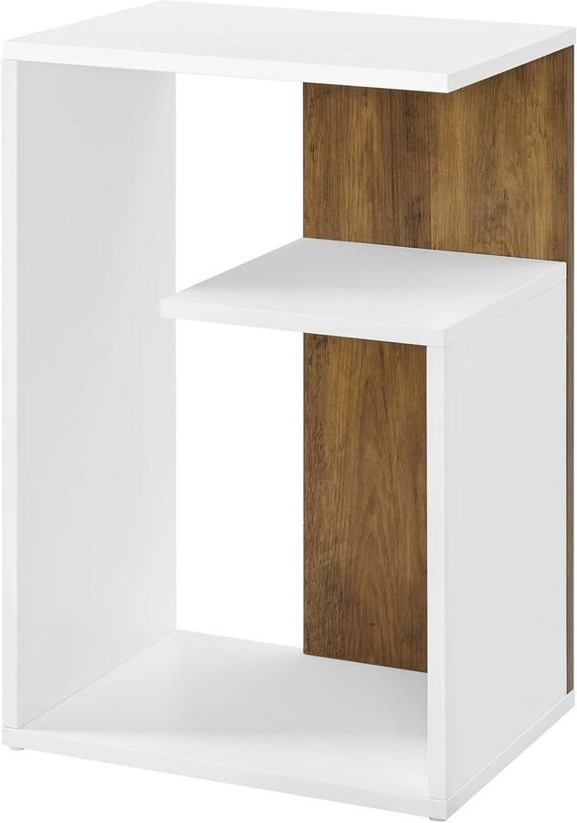 Sattire Modern Bijzettafel met Open Plank – Opbergruimte – Geschikt voor Woonkamer & Buiten