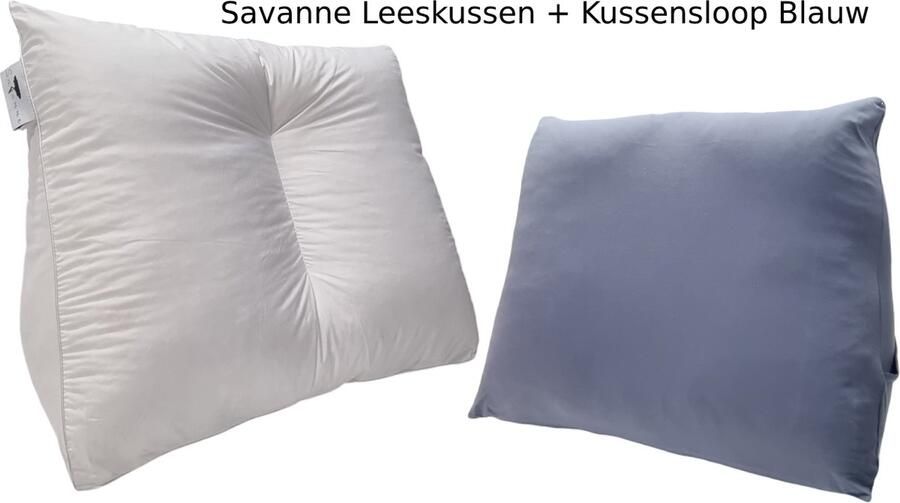 Savanne Lekker Lui Leeskussen + Kussensloop! Zitkussen Leeskussen voor in bed Leeskussen voor Boeken Lekker Lui Lezen Kussen Inclusief Leeskussen Hoes Blauw- Kussensloop