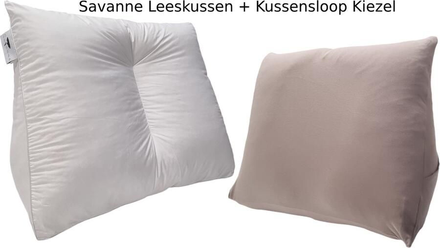 Savanne Lekker Lui Leeskussen + kussensloop! Zitkussen Leeskussen voor in bed Leeskussen voor Boeken Lekker Lui Lezen Kussen inclusief Leeskussen Hoes Kiezel Kussensloop