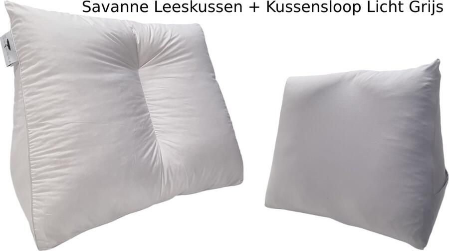 Savanne Lekker Lui Leeskussen + Kussensloop! Zitkussen Leeskussen voor in bed Leeskussen voor Boeken Lekker Lui Lezen Kussen inclusief Leeskussen Hoes Licht grijs- Kussensloop