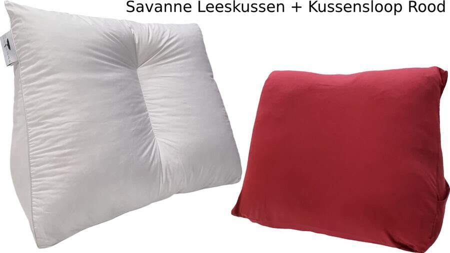 Savanne Lekker Lui Leeskussen + Kussensloop! Zitkussen Leeskussen voor in bed Leeskussen voor Boeken Lekker Lui Lezen Kussen Inclusief Leeskussen Hoes Rood- Kussensloop