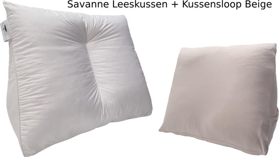 Savanne Lekker Lui Leeskussen Zitkussen Leeskussen voor in bed Leeskussen voor Boeken Lekker Lui Lezen Kussen inclusief Leeskussen Hoes Kussensloop Beige