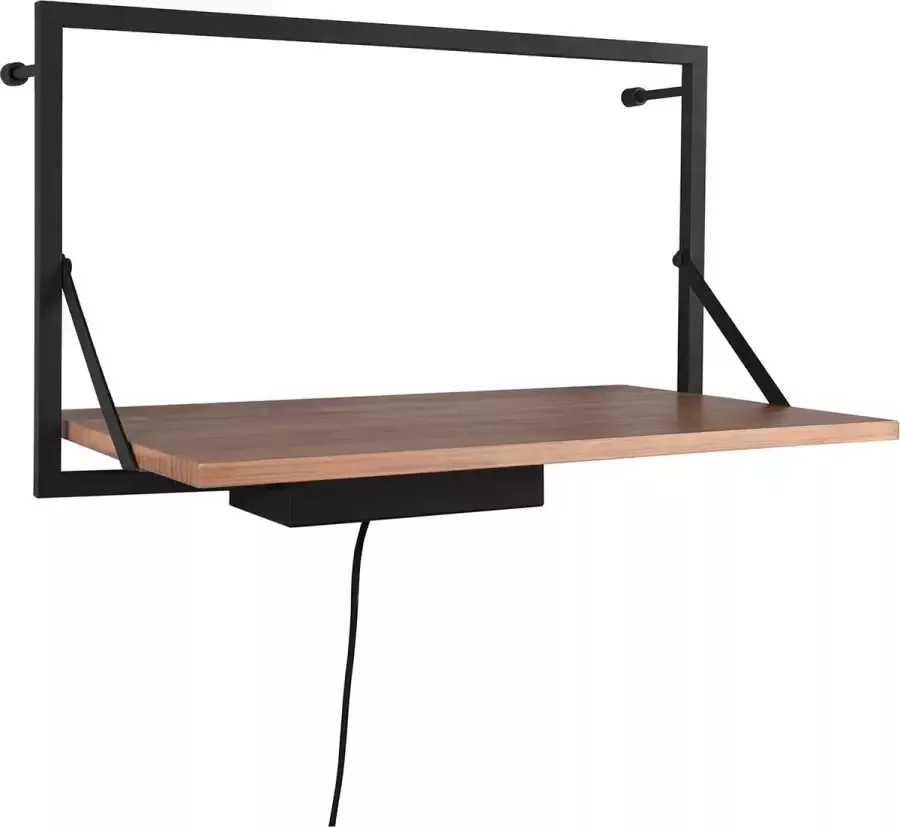 SBE Wandrek Trion Lino Rek met LED Verlichting 9W Warm Wit 3000K Zwart BES LED