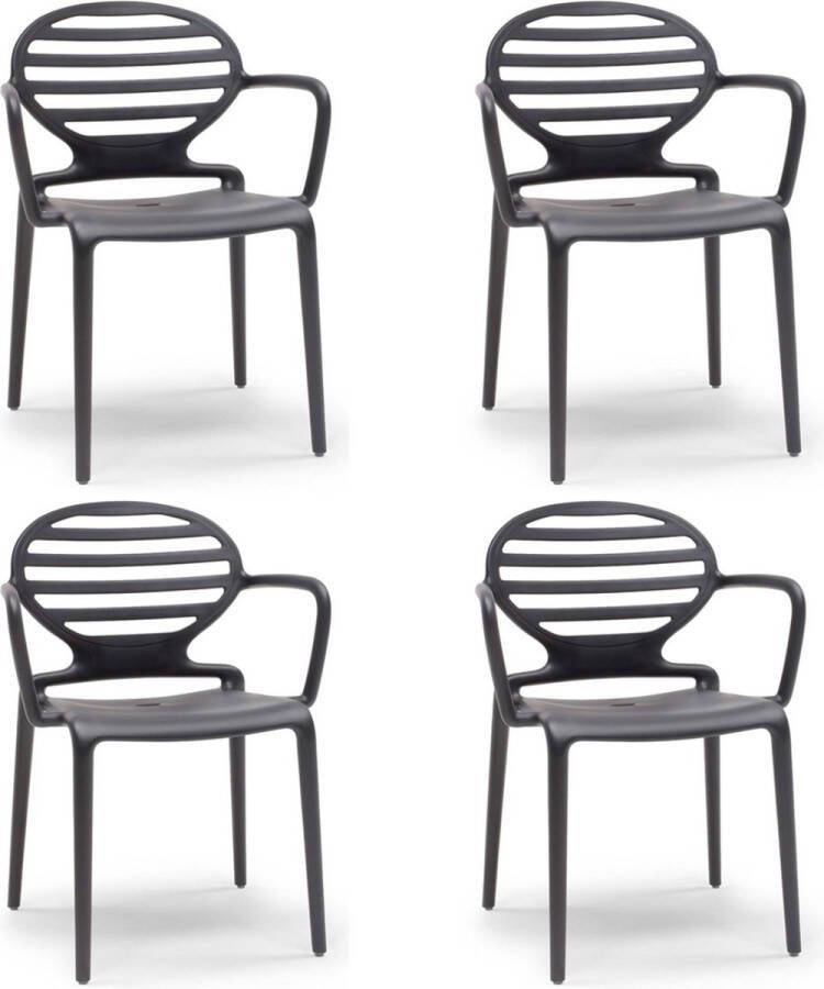 Scab Cokka Stoel Set Van 4 Antracietgrijs