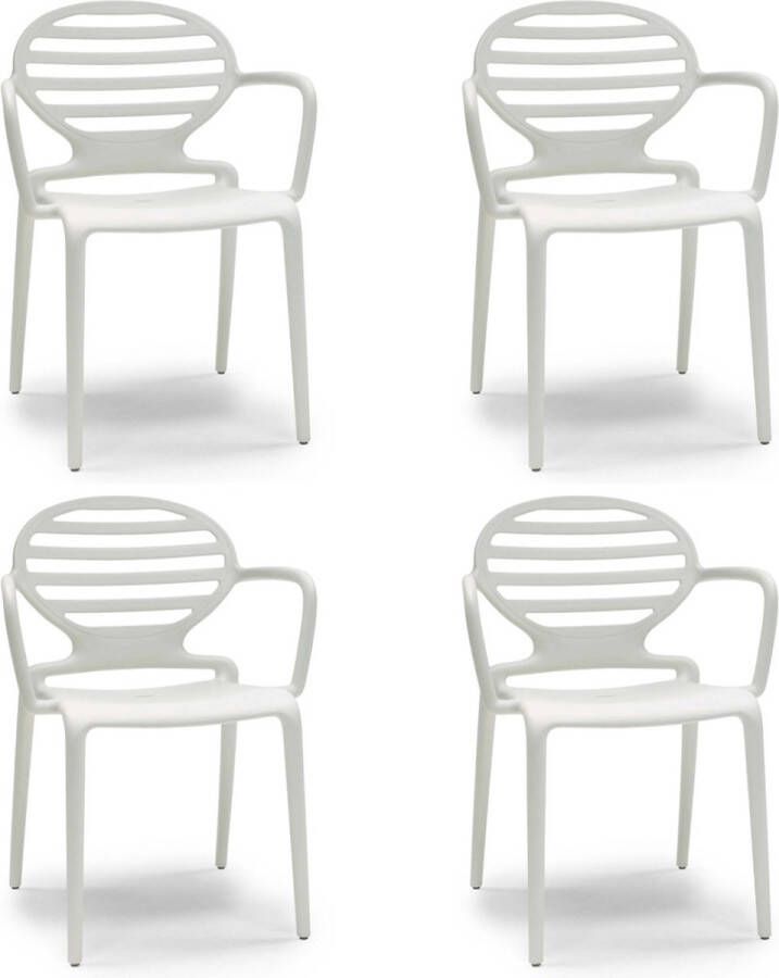 Scab Cokka Stoel Set Van 4 Ivoor Wit