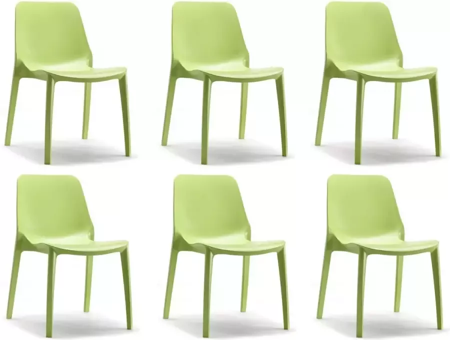 SCAB Design Designstoel terrasstoel campingstoel GINEVRA in lichtgroen van het Italiaanse S•CAB. Verpakt per 6 stuks en 5 jaar garantie!