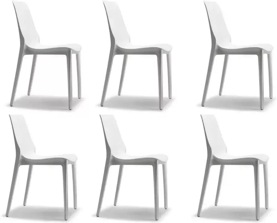 SCAB Design Designstoel terrasstoel campingstoel GINEVRA in linnenwit van het Italiaanse S•CAB. Verpakt per 6 stuks en 5 jaar garantie!