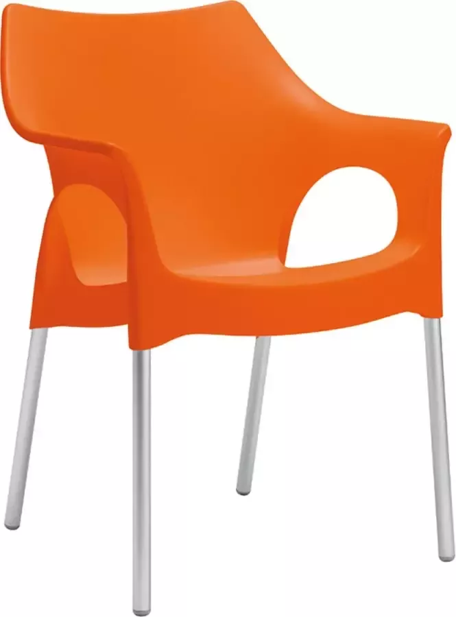 SCAB Design S•CAB OLA designstoel kantinestoel bijzetstoel tuinstoel. Italiaans design voor binnen en buiten! Verpakt per 4 stuks . Kleur rood!