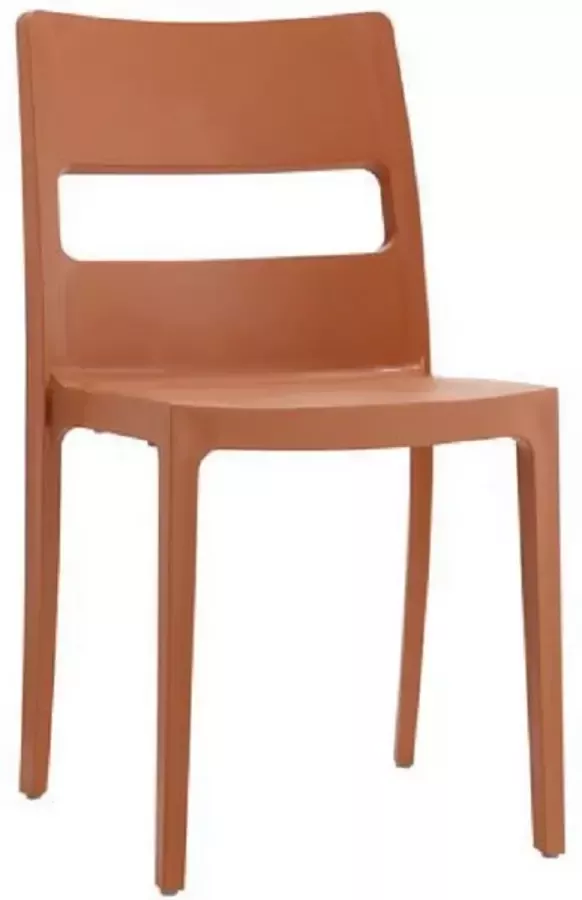 S•CAB Designstoel terrasstoel campingstoel SAI in terracotta van het Italiaanse . Verpakt per 6 stuks en 5 jaar garantie!