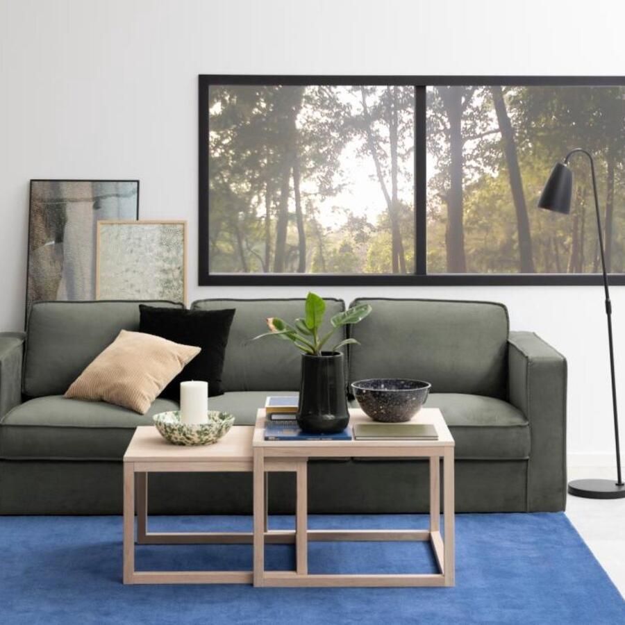 Leen Bakker Salontafel Hanestad (2 stuks) naturelkleur 70x70x50 cm