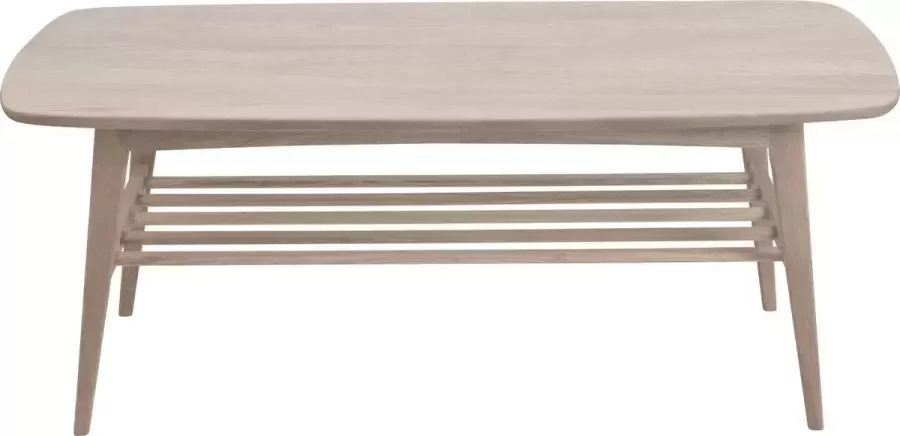 Hioshop Woma salontafel met 1 plank in massief gefineerd eiken wit geolied. - Foto 2